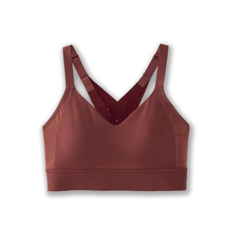 Brooks Drive Interlace Running Bra - Women's - Burgundy/Terracotta (85693-KIED)